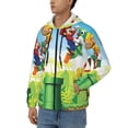 thumbnail image 2 of Lsque Mario for Mens Full-zip Hoodie, Zip-up Pullover Hooded Sweatshirt, Kangaroo Pocket Hoodie Ideal for Daily Wear, Travel, and Home-3X-Large, 2 of 8