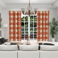 thumbnail image 3 of LFEEY Orange Kids Room Blackout Curtains, Star Flower Insulated Grommet Curtains, 42x63 inches, 2 Panels, 3 of 6