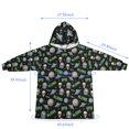 thumbnail image 3 of Wearable Blanket Hoodie,Alien Skull Black Pattern Oversized Sherpa Blanket Hoodie with Super Pockets,Super Warm Fuzzy Pullover for Women & Men, 3 of 6