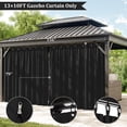 thumbnail image 3 of Pakunoda 4 Panel Outdoor Curtains for 10' X 13' Gazebo, Waterproof Outdoor Privacy Curtain Panel set of 4, Black(Curtain Only), 3 of 8