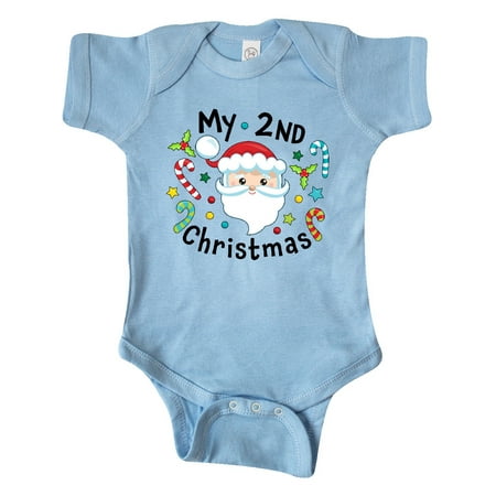 

Inktastic My Second Christmas Santa with Candy Canes Gift Baby Boy or Baby Girl Bodysuit