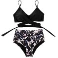 thumbnail image 2 of LoyisViDion Women Swimsuits On Clearance Women Sexy Patchwork Printed Bikini Push-Up Pad Swimwear Set Swimsuit Beachwear Black M, 2 of 5