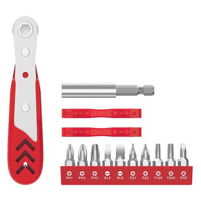 Juego de llaves de trinquete con llave de dos puntas, par ajustable para automóvil (rojo, 14 piezas) Ehuebsd Para estrenar