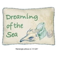 thumbnail image 3 of Clearwater Coastal Shells Dreaming of the Sea Cool Blue Tones Piped Rectangle Pillow 14 x 20, 3 of 5