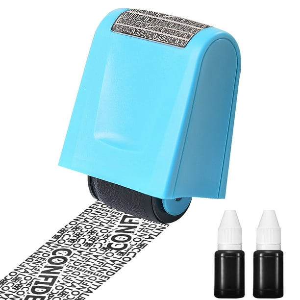 RYWESNIY Identity Theft Protection Roller Stamp with 2 Refill Ink