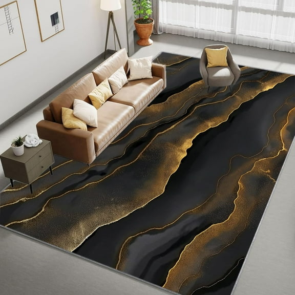 Area Rugs, Marble Swirl Watercolor Rug Home Modern Carpet, Abstract Painted Carpet Non-Slip Carpets Rectangle Rug For Living Room, Bedroom, Office And Indoor Decoration