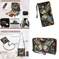 thumbnail image 4 of ZUXONGSY Butterfly Moon Floral Print Leather Crossbody Purse & Wallet Set for Women, Multi-Pocket Satchel with Adjustable Strap for Casual & Formal Outings, 4 of 5