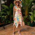 thumbnail image 3 of HELLHERO Ribbon Sleeveless Sundress, Side Pockets Summer Sleeveless Dress with Irregular Hem Asymmetric for Party, 3 of 8