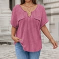 thumbnail image 3 of zbxnLI Plus Size Womens V Neck Shirts Top Casual Dressy Short Sleeve Tunic Shirt Summer Work Business Outfits XL-5XL, 3 of 5