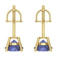 thumbnail image 4 of Clara Pucci 1.5Ct Tanzanite Round Cut VVS1 Screw Back Stud 14k Solid hypoallergenic Gold Designer Earrings For December, 4 of 7