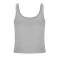 thumbnail image 5 of Nestiefly Racerback Crop Tank Tops for Women - U Neck Yoga Padded Longline Sports Bras Workout Gray XL, 5 of 7