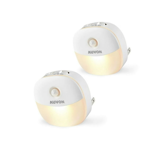 AUVON Plugin LED Motion Sensor Night Light, Warm White LED Nightlight