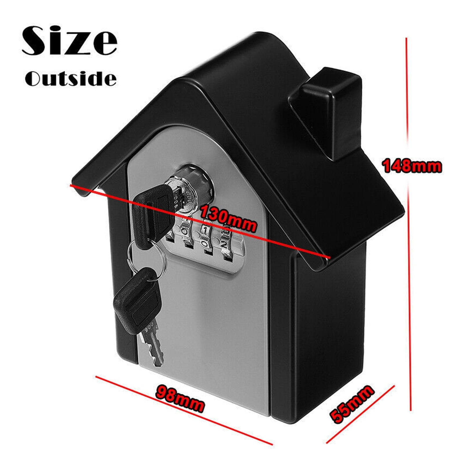 4 Digit Safe , Keys Lock Storage Box Wall Mount Holder Combination Case Organizer Double Insurance For Home Hotel School Universal ,Prevent Theft