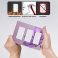 thumbnail image 4 of Purple Floral Switch Cover Decorative Wall Plate 3-Gang Screwless Standard Size, 4 of 5