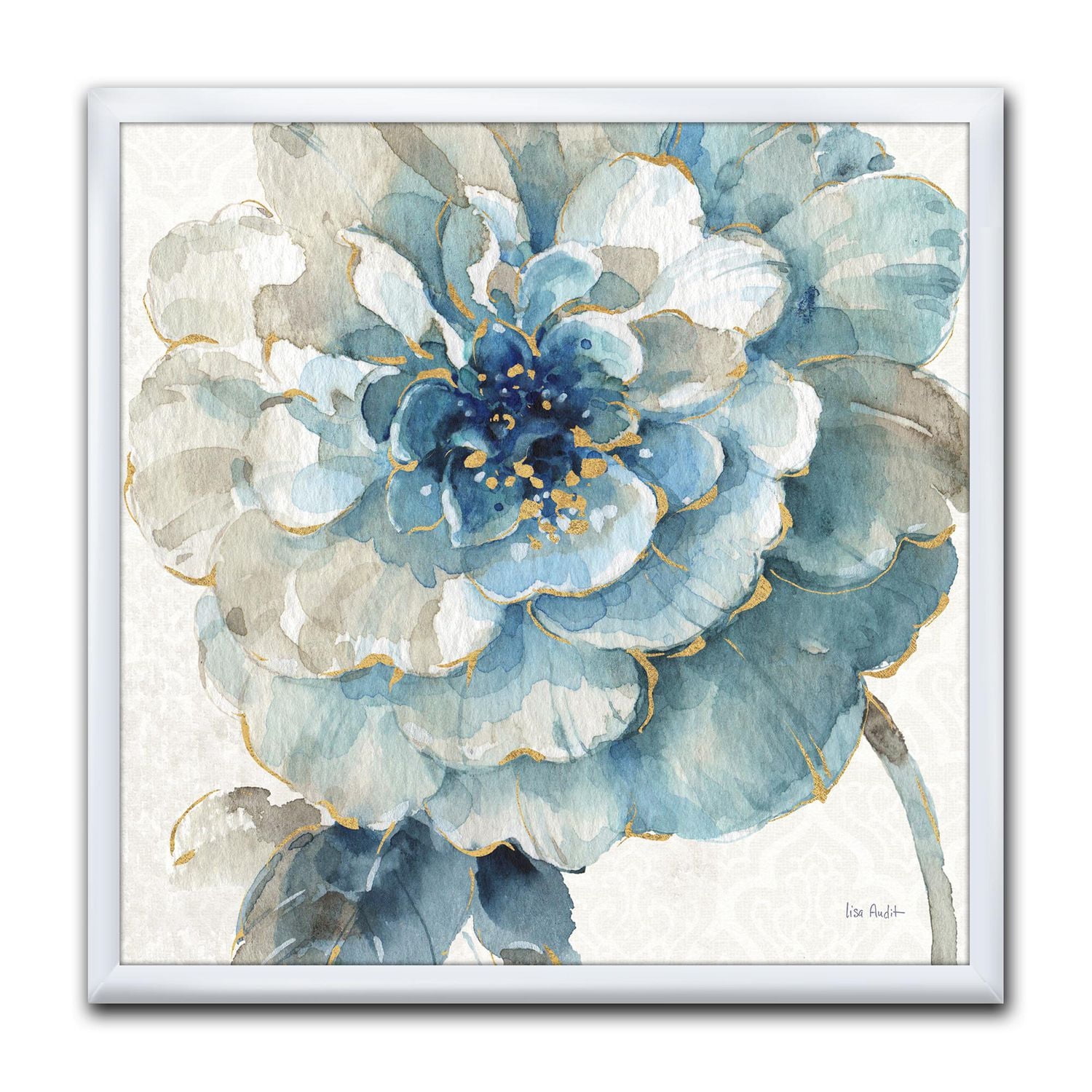 Designart Indigold Gold Country FLower Framed Wall Art