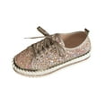 thumbnail image 2 of Womens Flats Shoes Casual Solid Color Shiny Thick Bottom Sequined Moccasins Sandals Flat Shoes, 2 of 6