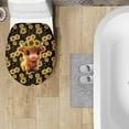 thumbnail image 4 of ZUXONGSY Sunflower Highland Cow Flannel Toilet Cover Restrooms Toilet Cover Protective Cover with Elastic Band Decorative Round Elongated Toilet Lid Covers Comfortable for Hotel Bathroom, 4 of 6