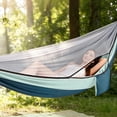 thumbnail image 4 of Portable Mesh Hammock with Spreader Bars and Carrying Bag, Breathable and Easy to Install for Camping, Backyard and Patio, 4 of 6