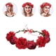 thumbnail image 5 of Corona de flores para novia, tocado de rosas artificiales, corona floral para el cabello, diadema de boda, 5 of 7