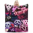 thumbnail image 2 of Ghost-Face Blanket Horror Movie Throw Blanket Anti-Pilling Plush Blanket Lightweight & Ultra-Soft, Warm & Comfy Flannel Fleece Blanket for Couch, Bed, Sofa, 60x80, 2 of 6
