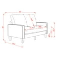 thumbnail image 2 of 53" Loveseat Sofa Couch, Modern Upholstered Sofa with Storage Under Seat, Small Corner Sofa Leisure Couch for Living Room Bedroom Apartment Studio, Light Grey, 2 of 7