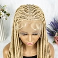 thumbnail image 4 of 613 Color Braided Wigs for Black Women Transparent HD Full Lace Knotless Box Braided Wigs Cornrow Braids Synthetic Lace Front Braided Wigs with Baby Hair Handmade Faux Locs Wig Braided Wigs 36 inches, 4 of 11