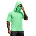thumbnail image 2 of Mens Sun Protection Hoodie UPF 50+ Short Sleeve Sun Shirts Lightweight Quick Dry Rash Guard with Mask Fishing Shirts, L, 2 of 10