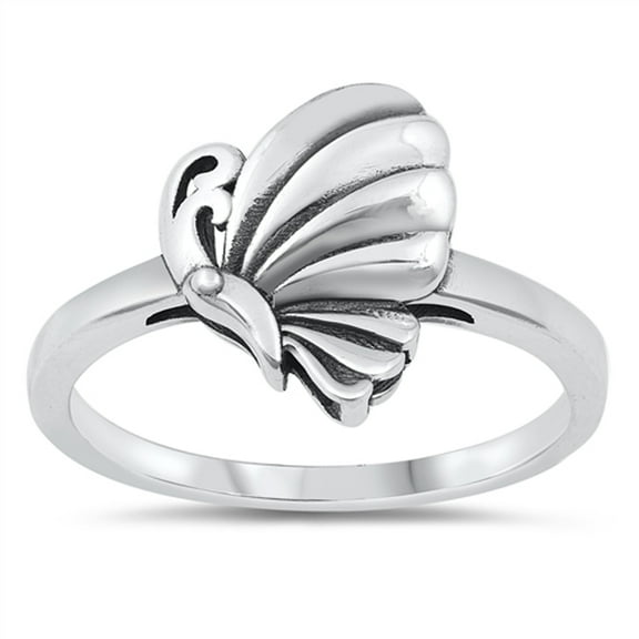 Fashion High Polish Butterfly Animal Ring .925 Sterling Silver Band Jewelry Female Male Size 8