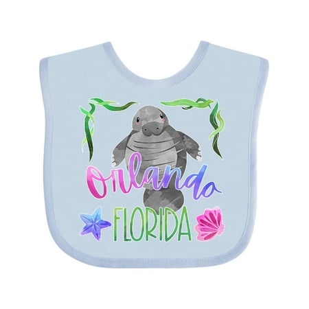 

Inktastic Orlando Florida Cute Swimming Manatee Boys or Girls Baby Bib