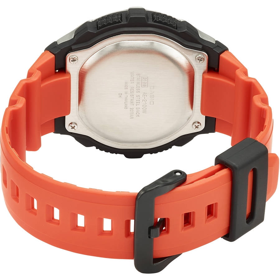 casio watch orange strap
