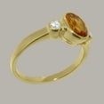 thumbnail image 3 of LBG British Made 18k Yellow Gold Natural Citrine & Diamond Womens Anniversary Ring - 33 size options - Size 7.75, 3 of 6