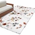 thumbnail image 2 of Area Rug for Living Room, Brown Grey Leaves Non-Slip Indoor Large Carpet for Bedroom/Dining Room, Summer Botanical Pastoral Birds Watercolor Washable Low-Profile Floor Runner Rugs - 4 x 6 Ft, 2 of 7