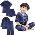 thumbnail image 3 of Pijamas para niños, pijamas de mujer para primavera y otoño, pijamas de seda helada para niños, pijamas finos de verano para padres e hijos, 3 of 5