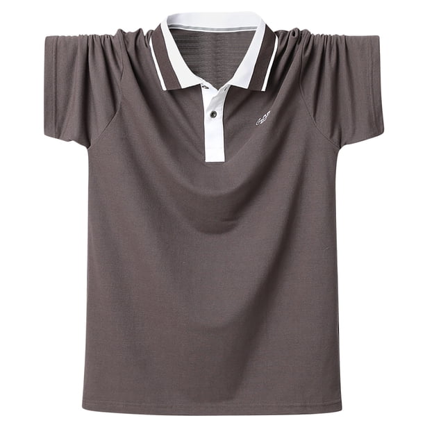 Bajo Camisas para Hombres de Color Sólido Manga Corta Cuello de Vuelta, Camisa de Blusa Casual para el Uso Diario