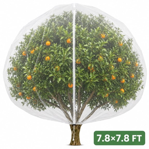 Heavy-Duty Fruit Tree Netting Cover – Protective Garden Tree Net with Drawstring Zipper,Mesh Barrier Bag for Fruit Tree from Pests