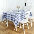 thumbnail image 2 of Rectangle Plastic Tablecloth, 100% Waterproof Oil-Proof Checkered PVC Table Cloths, Heavy Duty Vinyl Table Covers for Dining, Camping, Picnic, Outdoor - 52 x 78 Inch, Blue Checkered, 2 of 6