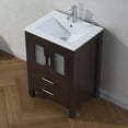 thumbnail image 4 of Dior 24" Single Bath Vanity in Espresso with White Ceramic Top and Integrated Square Sink with Brushed Nickel Faucet with Matching Mirror, 4 of 9
