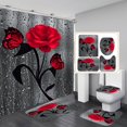 thumbnail image 2 of Print 3D Shower Curtain Waterproof Polyester Bathroom Curtain Anti-slip Bath Mat Set Toilet Rugs Carpet Home Decor B1 1PC, 2 of 12