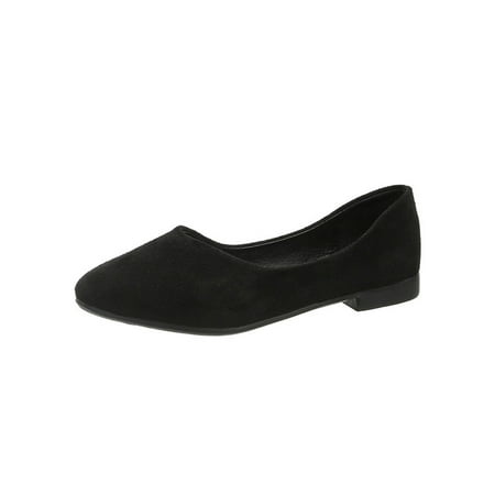 

Rotosw Ladies Flats Leopard Print Casual Shoes Pointy Toe Penny Loafers Anti-Slip Slip On Walking Shoe Office Comfort Ballet Flat Black 6.5
