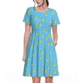 thumbnail image 1 of Daiia Robe de Natation Canard Imprimé pour Femmes 2025 Tendance Manches Courtes Robes Décontractées Amples Maxi Robes de Soleil, 1 of 6