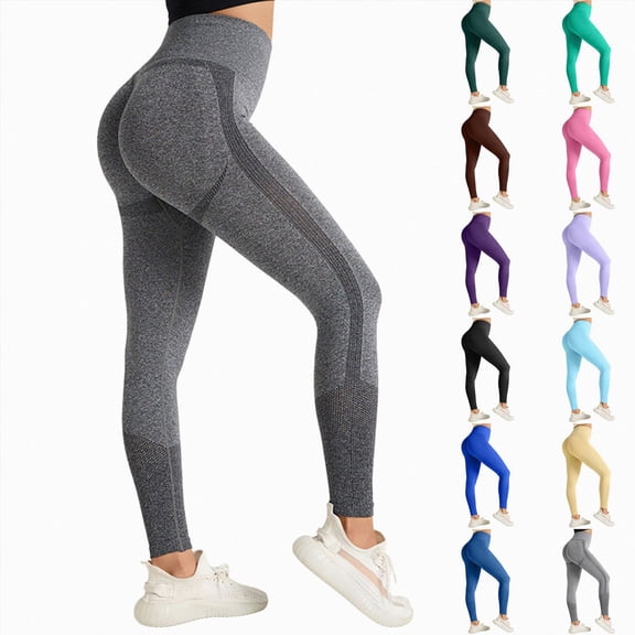 COMVALUE Women's High Waist Workout Seamless Scrunch Booty Leggings Butt Lift Gym Fitness Girl Sport Active Yoga Pants Light Gray for Size M