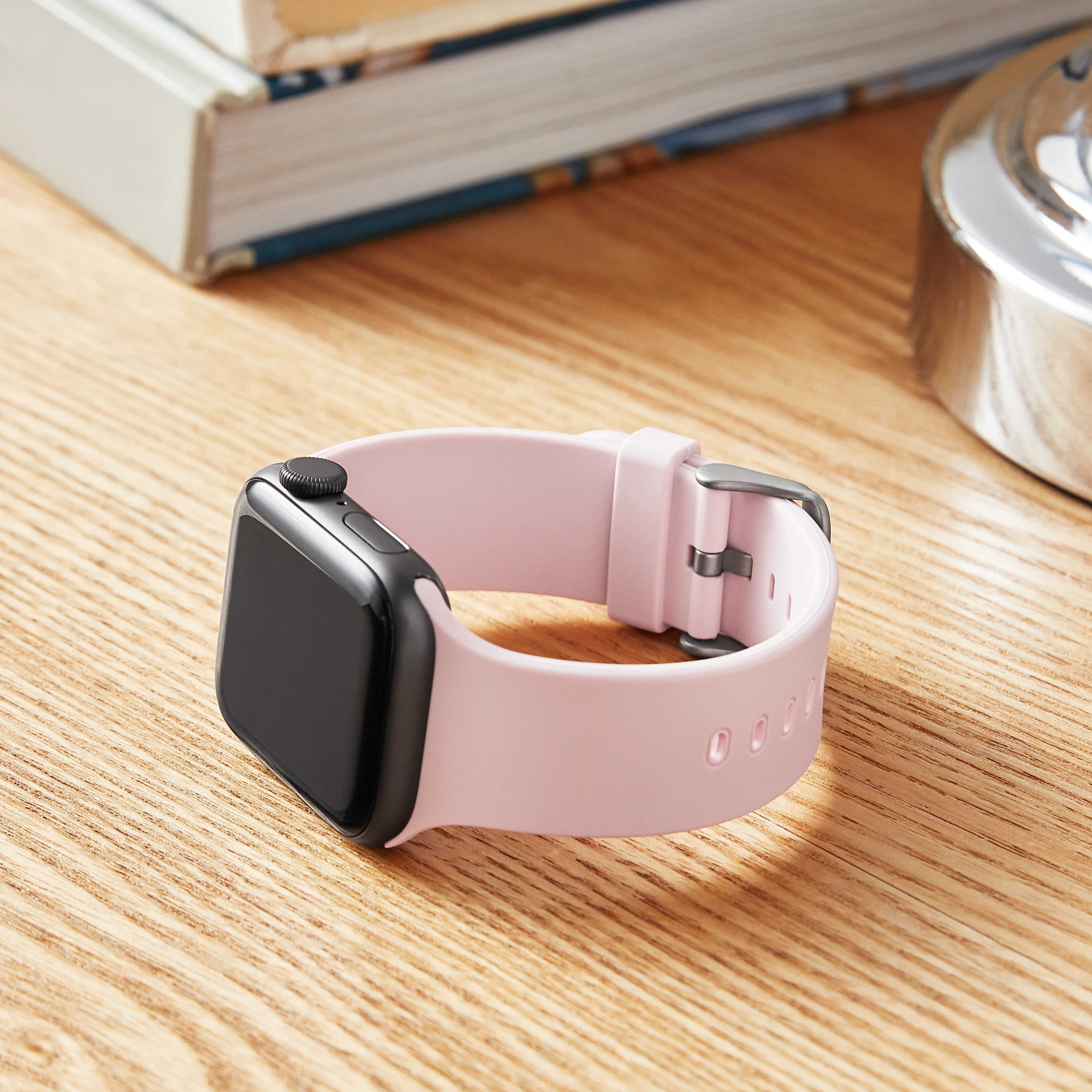 Pink band on hot sale black apple watch