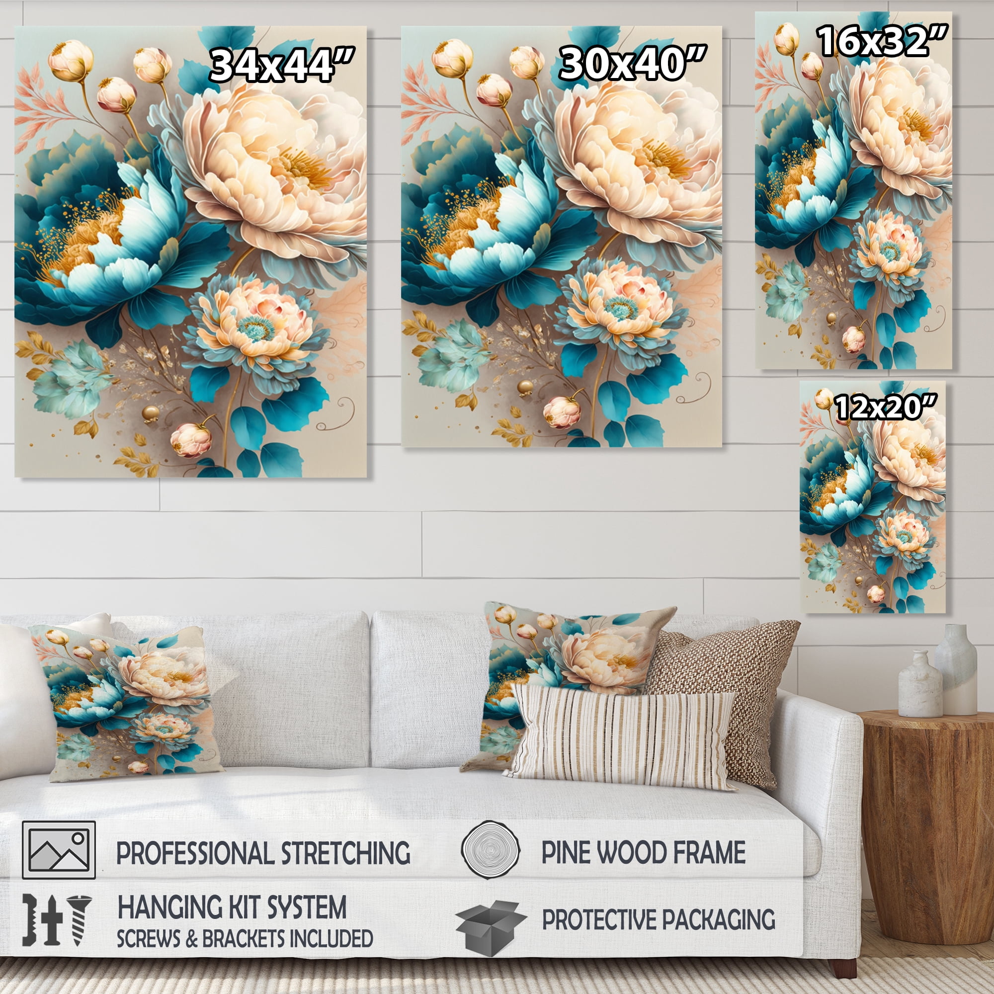 Designart Multi-Color Blooming Flowers II Canvas Wall Art