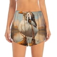 thumbnail image 2 of Cauagu Shorts de Course 2 en 1 pour Femmes, Imprimé Canard, pour Randonnée, Gym, Yoga, Course - Très Grand, 2 of 7