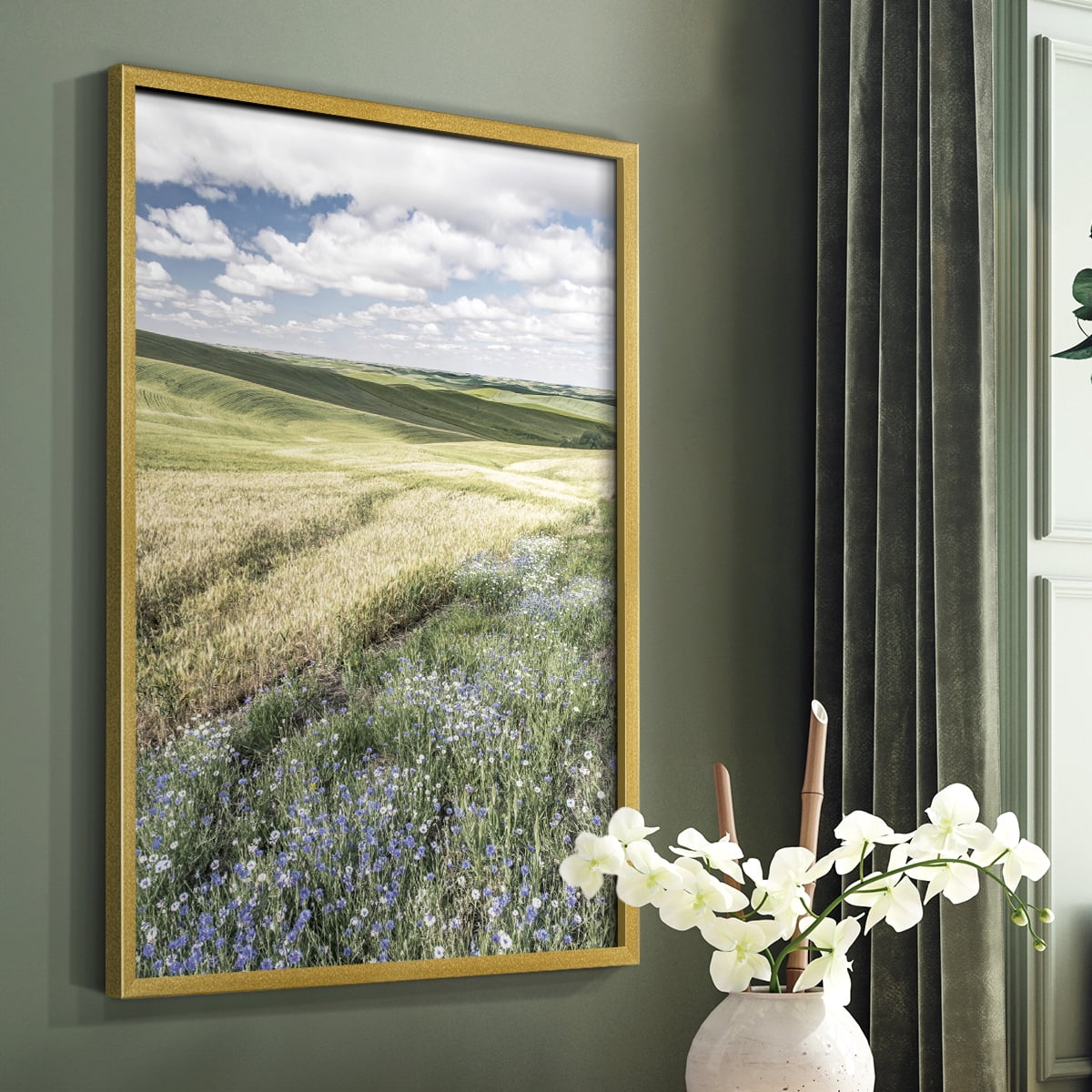 Wildflower Farm Framed Print - Solid Wood in Single Picture Frame Solid Wood 2 Framed Print