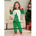 thumbnail image 6 of WIBACKER Kids Christmas Tree Pajamas Long Sleeve Holiday Pjs Set Toddler Boys Girls Green Xmas Jammies 2-14 Years, 6 of 10