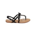 thumbnail image 2 of New Women Wild Diva Clover-24 Patent Rhinestone Slingback Bow Thong Sandal Size, 2 of 5