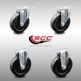 thumbnail image 2 of 5 Inch SS Hard Rubber Wheel Swivel Top Plate Caster Set with 2 Rigid SCC, 2 of 2