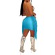 thumbnail image 4 of VISgogo Falda corta hueca lateral para mujer, falda de media cadera de cintura alta de Color sólido de estilo informal de verano para mujer VISgogo moda, 4 of 5