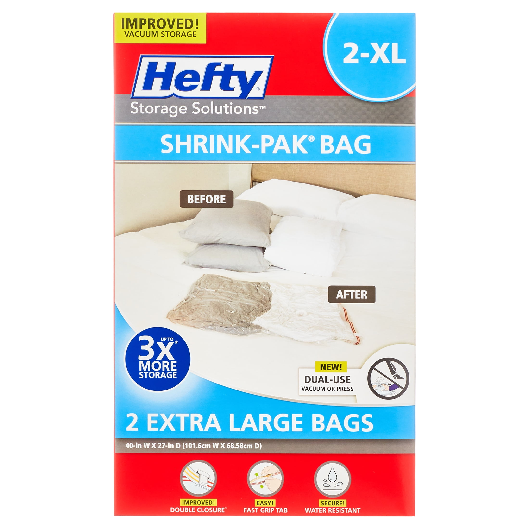 Hefty Brandclub Hefty Shrink Pak 2 XL Vacuum Storage Bags 2 Boxes 4 Bags